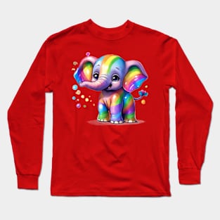 Rainbow baby elephant Long Sleeve T-Shirt